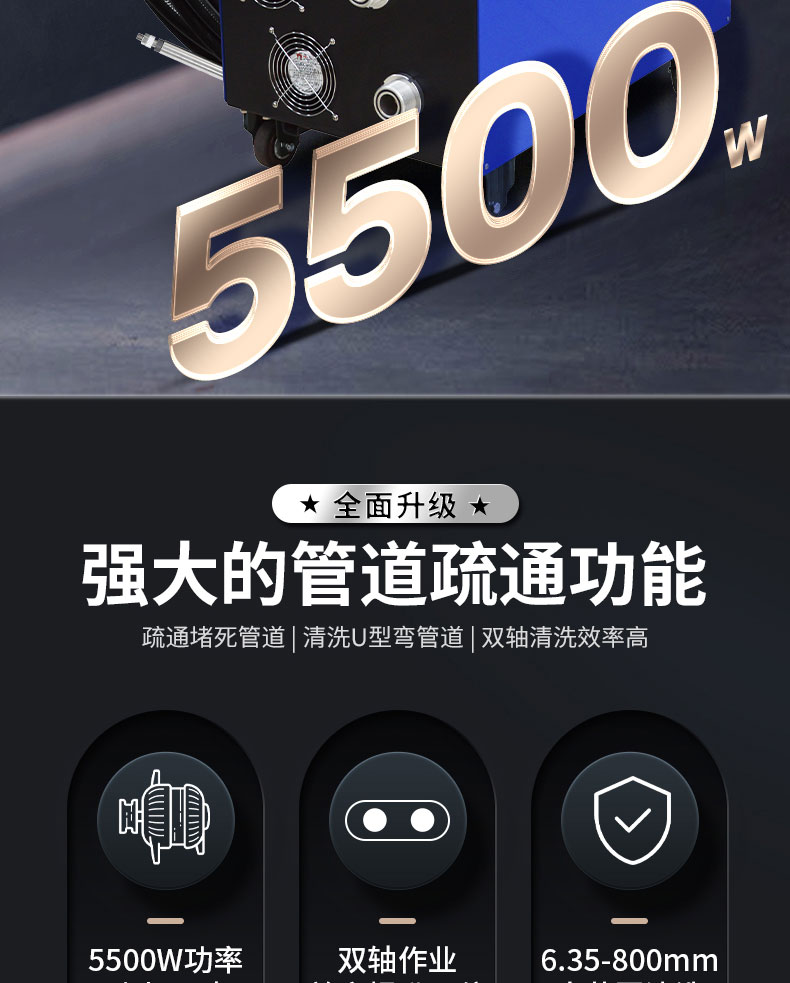 快通牌KT-307重型堵塞堵死管束疏通机(2)