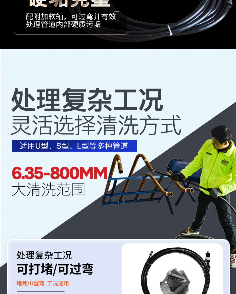 快通牌KT-307重型堵塞堵死管束疏通机(11)